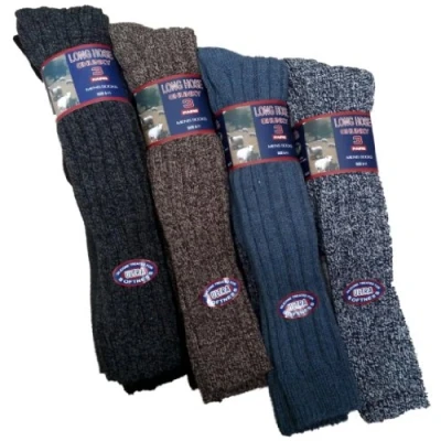 Image of 6 Pairs Mens Long Length Chunky 30% Wool Blend Boot Hiking Walking Socks/UK Size 11 Eur 39 45