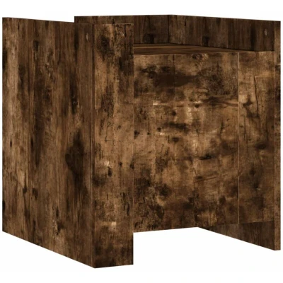 Image of vidaXL Bedside Cabinet Smoked Oak 45x50x50 cm Engineered Wood