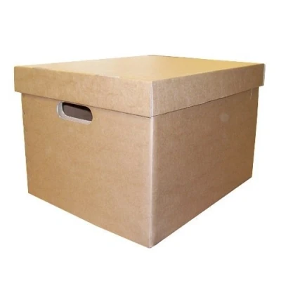 Image of Smartbox 405 x 337 285 mm Archive/Storage Box with Lid Brown (Pack of 10)