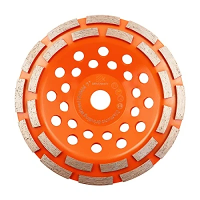 Image of Concrete Diamond Grinding Cup Wheel,BRSCHNITT 180mm Angle Grinder Double Row Cutting Wheel for Grinding/Polishing/Cleaning Surface Granite, Concrete,Stone,Cement,Marble,Rock