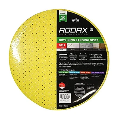 Image of 2x TIMCO Drylining Sanding Discs 40 Grit Yellow 231101 Pack of 25