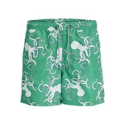 Image of JACK&amp;JONES PLUS Men&#039;s Jpstfiji Jjswim AOP Ss24 Ly Pls Swimming Shorts, Green Bee, 46