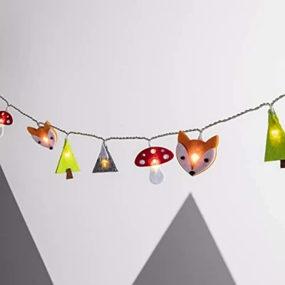 Image of Lights4fun Battery Operated Woodland Theme Children’s Fairy String Lights Bedroom Nursery 16 Warm White LEDs with Timer 2.5m