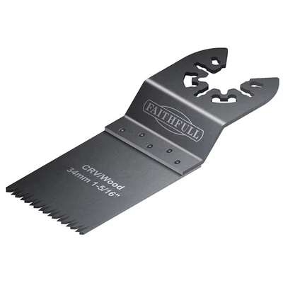 Image of Faithfull Multi Function Tool CrV Flush Cut Wood Blade Ground Side Set 34mm (Box 100) FAIMFW34B100