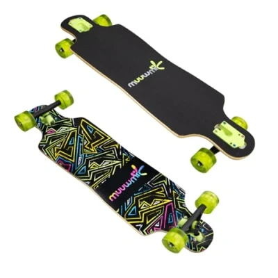 Image of Muuwmi Longboard Compact ABEC 7 Neon with Light Wheels