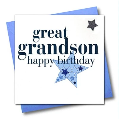 Image of Claire Giles Hearts and Stars Happy Birthday to a Great Grandson Card