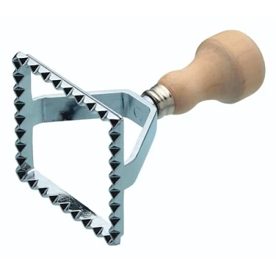 Image of KitchenCraft World of Flavours Square Ravioli Cutter, 7 x 11.5 cm, Silver/Beige