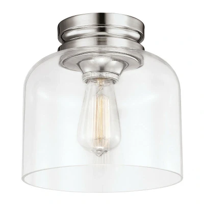 Image of Hounslow 1 Light Flush Light, Polished Nickel