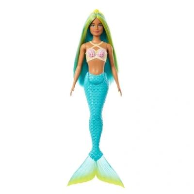 Image of Barbie Mermaid Dolls with Fantasy Hair and Headband Accessories, Toys Shell Inspired Bodices Colorful Tails, HRR03