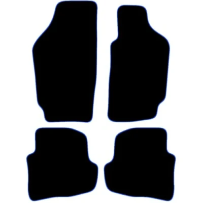 Image of Carsio Carpet Car Mats For VW Fox 2006 Onwards Tailored Fit Floor Mat Complete Accessory Black Custom Fitted All Weather, Anti Slip Backing &amp; Blue Trim