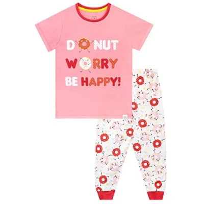 Image of Harry Bear Girls Pyjamas Doughnut Pink 6 7 Years
