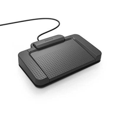 Image of Philips ACC2310 Foot Control for Digital Dictation Systems 3 Pedals Individually Configurable Non Slip Robust Ergonomic Design USB Anthracite