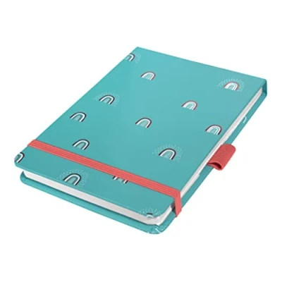 Image of SIGEL JN344 Jolie Notepad, Rainbow Turquoise, dotted (dot grid), 11 x 15,8 cm, hardcover, 158 pages, Turquoise