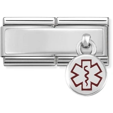 Image of Nomination Medical Tag Double Engravable Charm