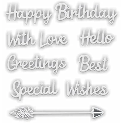 Image of Sweet Dixie Metal Cutting Die Sentiments, Silver,SDD578