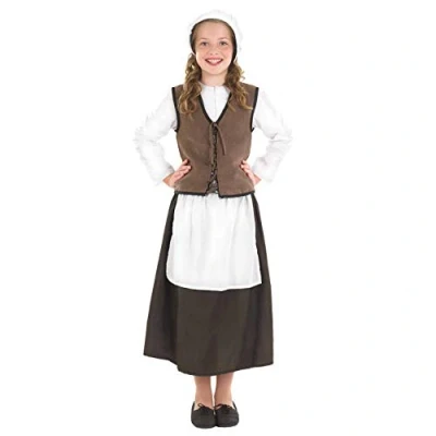 Image of Fun Shack Kids Tudor Costume Girls, Maid Girls for Costume, Victorian Girl Medium