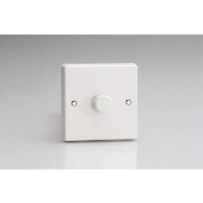 Image of Lumilife Varilight JQP601W Leading &amp; Trailing Edge 1 Gang White PVC,85x85x45mm