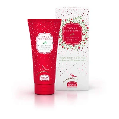 Image of Helan Tonka &amp; Pepe Rosa Gentle Shower Gel Shampoo for Women and Men with Green Tea, Sweet Almonds Ginko Biloba Hair Body Wash Reinvigorating, Firming Action Made in Italy, 200 ml