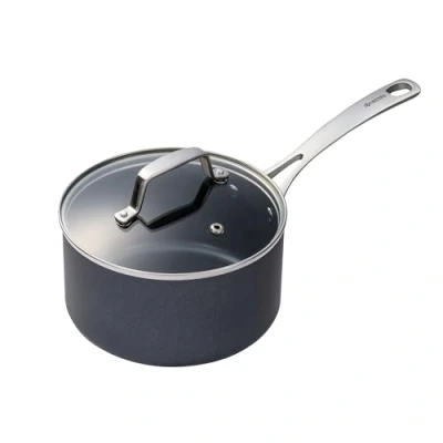 Image of Kyocera Ceramic Saucepan with Non Stick Coating, 18 cm, PFAS/PTFE Free, Stainless Steel Handle, Suitable for All Hob Types, Includes Glass Lid, CSP 07