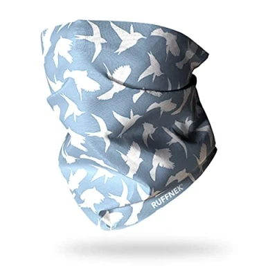 Image of Ruffnek BIRDS SKY BLUE/GREY Multifunctional Headwear Neck warmer Snood Scarf for men, women and children