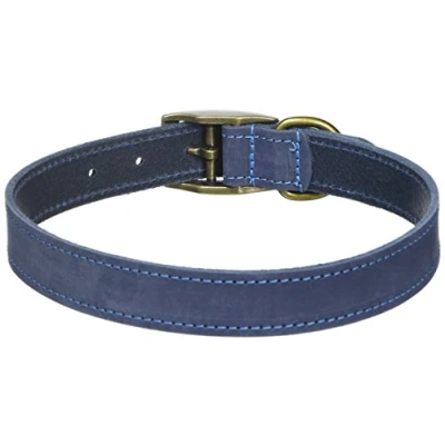 Image of Ancol Timberwolf Comfortable Durable Leather Blue Dog Collar Pet Training Accessory 45 54 cm, Size 6