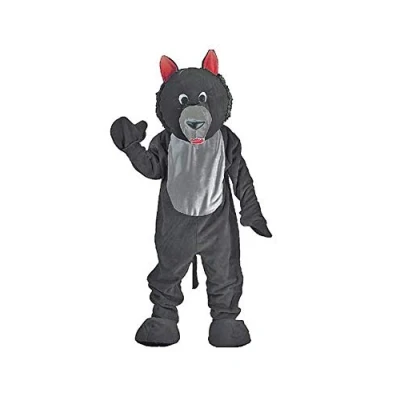 Image of Dress Up America Black Wolf Mascot Costume Set Adult (one size fits most)