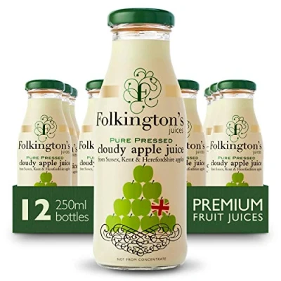 Image of Folkingtons Cloudy Apple Juice 12 x 250ml Bottles