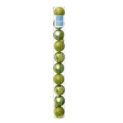 Image of Christmas Shatterproof Baubles 10 Pack 60mm Tree Decoration Apple Green 6879