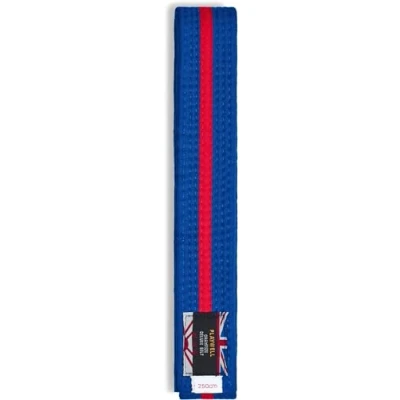 Image of Martial Arts Cotton Striped Coloured Grading Belt Blue With Red Stripe (220cm)