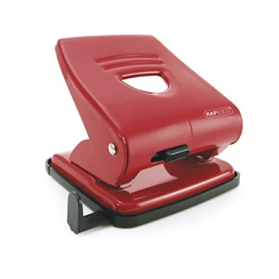 Image of Rapesco PF827AR1 827 2 Hole Metal Punch, 30 Sheet Capacity, Red
