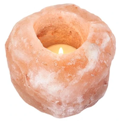 Image of Jones Home and Gift Salt Lamp Tealight Holder, Stone, Multi Color, 9 x cm Box Pack