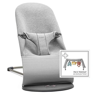 Image of BabyBjörn Bouncer Bliss with Toy , 3D jersey, Light grey, Soft friends