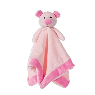 Image of Apricot Lamb Stuffed Animals Security Blanket Pink Pig Infant Nursery Character Luxury Snuggler Plush (Pink Pig, 14 Inches)