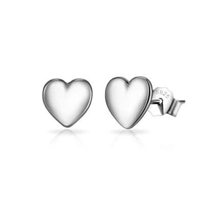 Image of Philip Jones Sterling Silver Rounded Heart Earrings