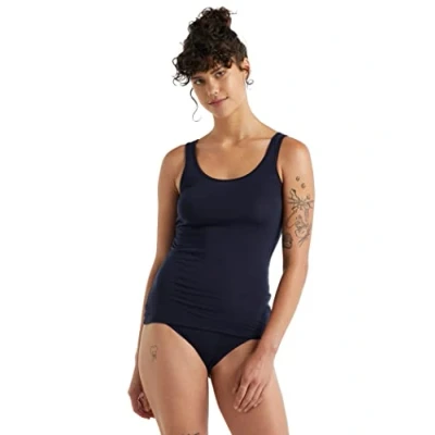 Image of Icebreaker Women&#039;s Siren Tank Top Vest Merino Wool Underwear Midnight Navy, XL