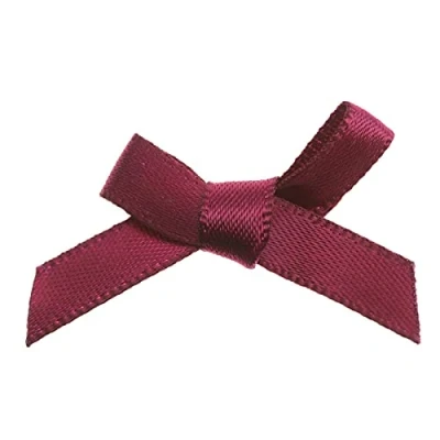 Image of Trucraft 3cm Satin Ribbon Mini Craft Bows Burgundy Pack of 20