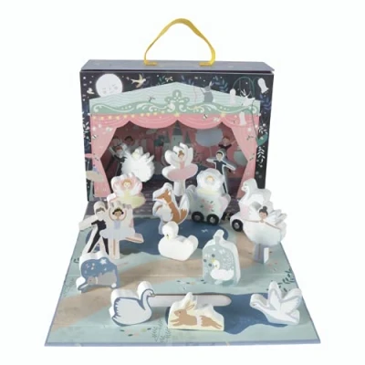 Image of Floss &amp; Rock 43P6363 Enchanted Play Box with Wooden Pieces, Multicolor
