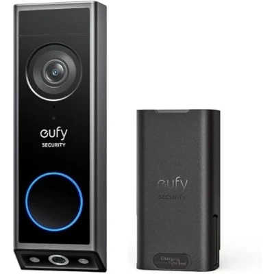 Image of eufy Security Video Doorbell E340, Extra Rechargeable Battery Pack with USB C, 2K Full HD, Dual Cameras, Long Lasting Backup Power, Color Night Vision, Quick Release Pack, No Monthly Fee