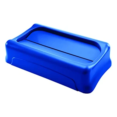 Image of Rubbermaid Commercial Products Slim Jim Swing Lid Blue FG267360BLUE