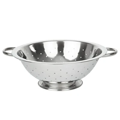 Image of Vogue Colander 10In Strainer Kitchen Catering Cooking Stainless Steel Handles