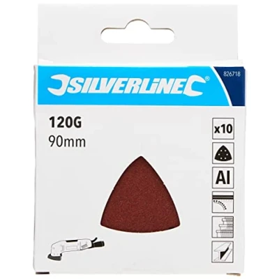 Image of Silverline Hook &amp; Loop Triangle Sheets 90mm 10pk 120 Grit