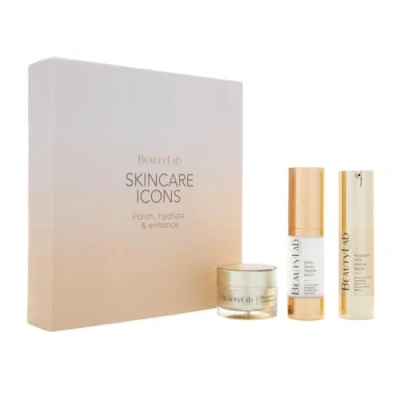 Image of BEAUTYLAB Skincare Icons Trio Gift Set, Micropolish Face Scrub, Neuropeptide Serum, &amp; Hyaluronic Acid Luxurious Enhances, Hydrates, Smooths Skin, Gifts for Women