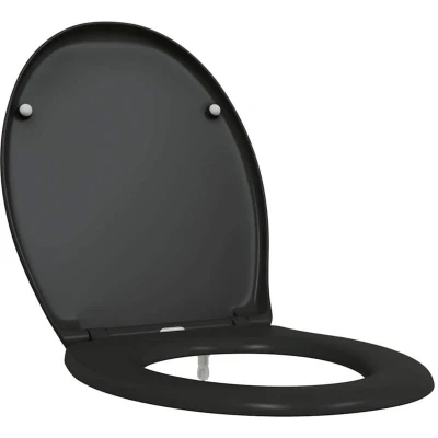 Image of vidaXL Quick Release Toilet Seat with Soft Close Duroplast Black