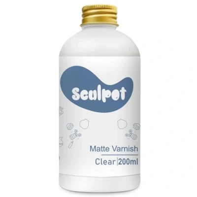 Image of Air Dry Clay Glaze, 200ml Matte Varnish for Drying Clay, Pottery and Acrylic Paint, Colourless, Watertight, Scratch Resistant