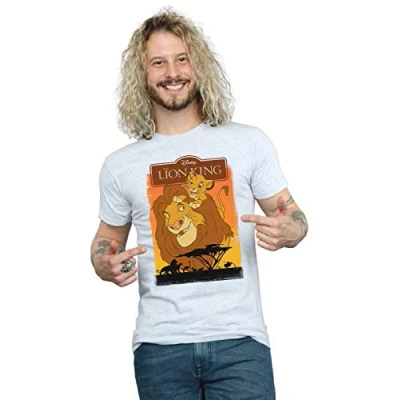 Image of Disney Men&#039;s The Lion King Simba and Mufasa T Shirt Sport Grey Large