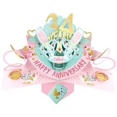 Image of 34 Years Happy 34th Anniversary Pop Up Greeting Card Love Kate&#039;s 3D Cards POP216MC34