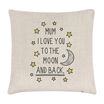Image of Gift Base Mum I Love You To The Moon And Back Linen Cushion Cover