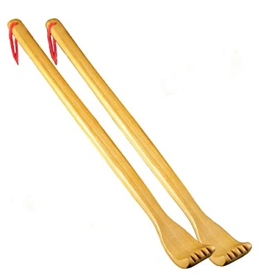 Image of VEGCOO Wooden Back Scratchers, Manual Massager Long Scratcher for Body Relaxation Relieving Discomforts Itching (2 Pcs)