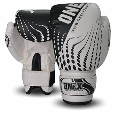 Image of ONEX Boxing Gloves, Pro Training Sparring, Maya Hide Leather, Muay Thai MMA Kickboxing, Men Women Adult, Heavy Punching Bag Focus Mitts Pads Workout, Multi Layered, 6Oz Black