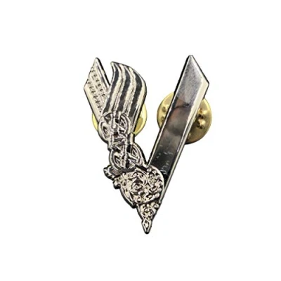 Image of Vikings Emblem Lapel Pin Badge Cosplay Fan Brooch (Silver)